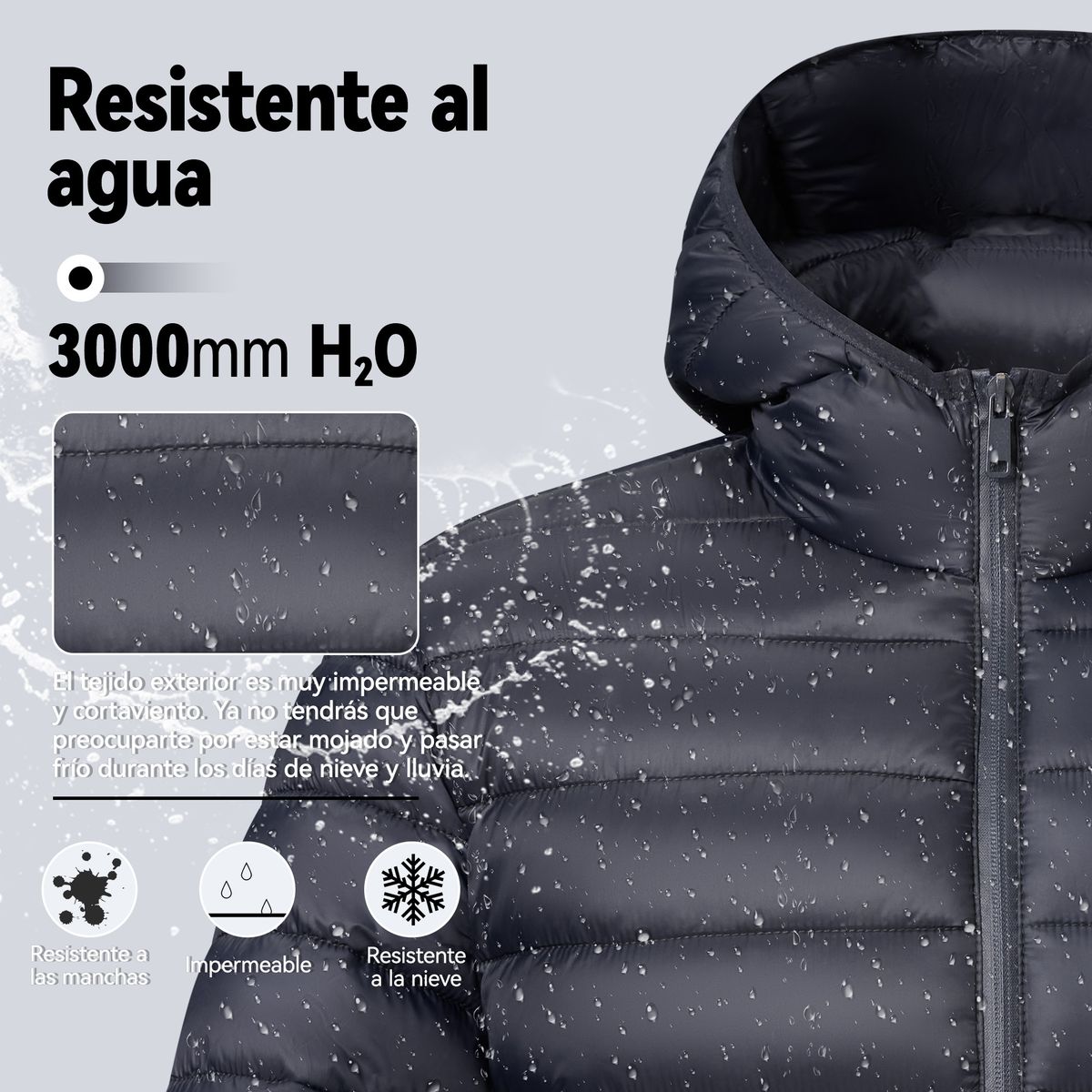 EASTONE - Parka Hombre Con Gorro Azul Eastone