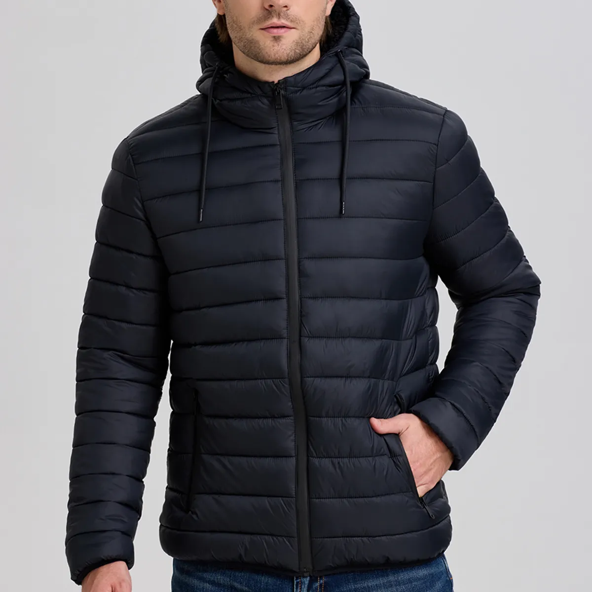 EASTONE - Parka Hombre De Plumas Negro Eastone