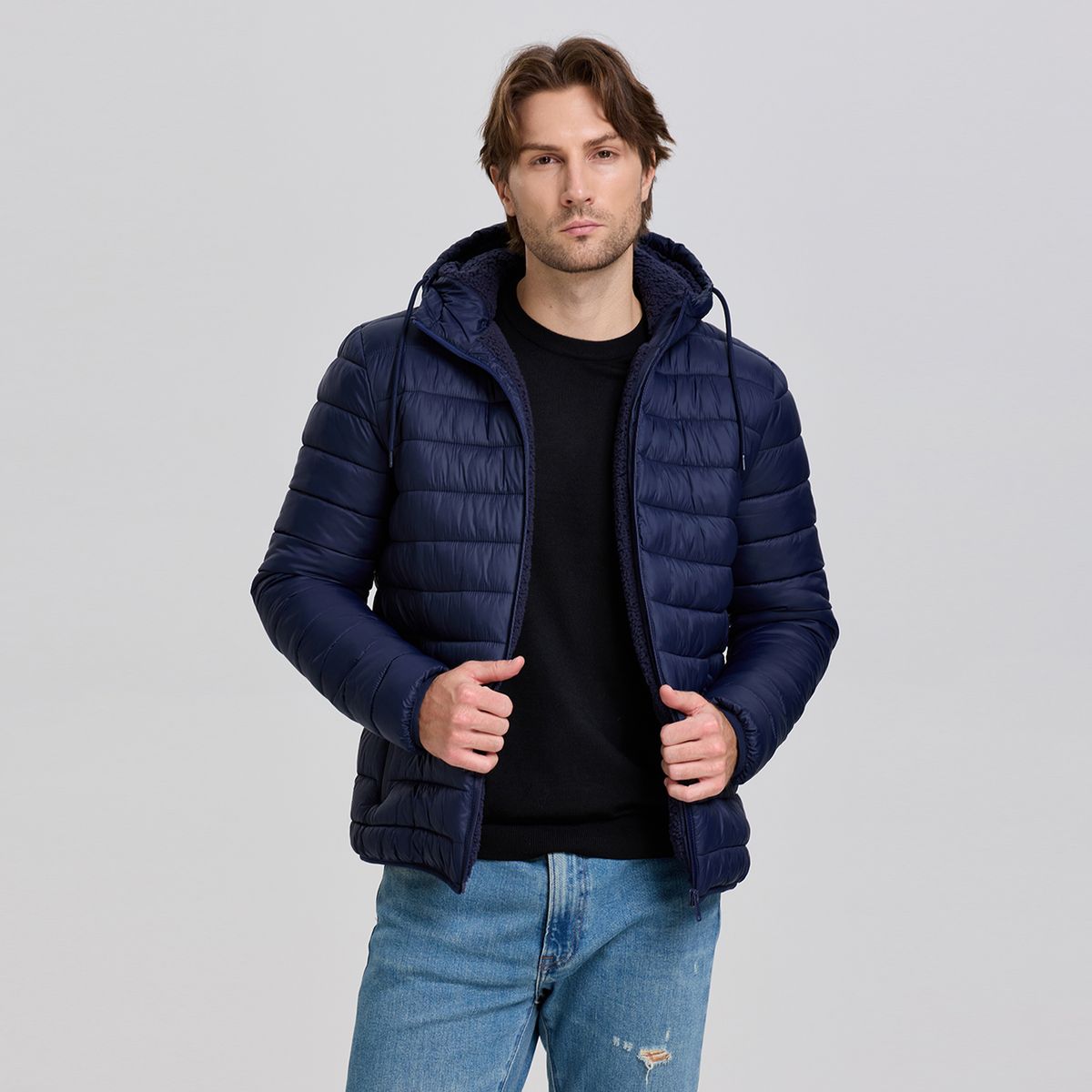 EASTONE - Parka Hombre De Plumas Negro Eastone