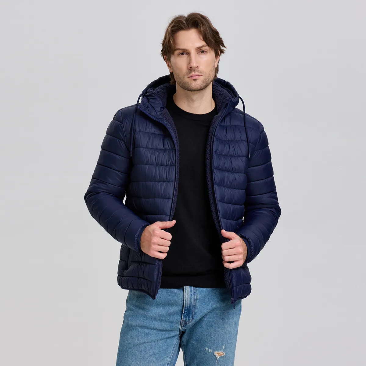 EASTONE - Parka Hombre De Plumas Negro Eastone