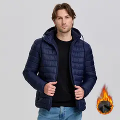 EASTONE - Parka Hombre De Plumas Negro