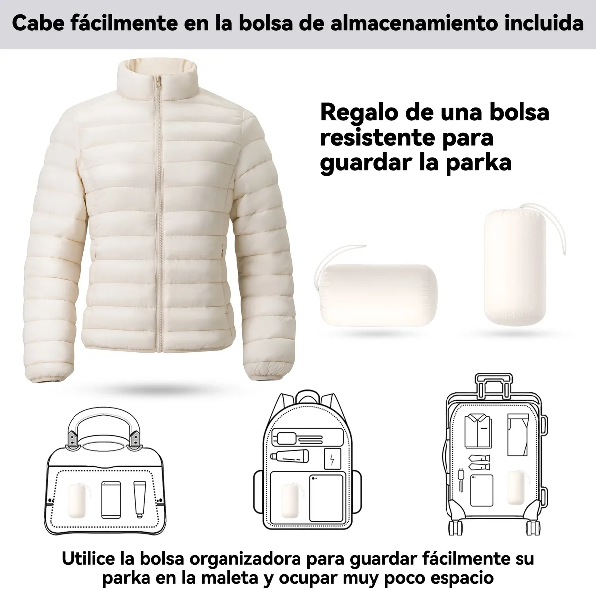 EASTONE - Parka Mujer Termica Liviana Eastone