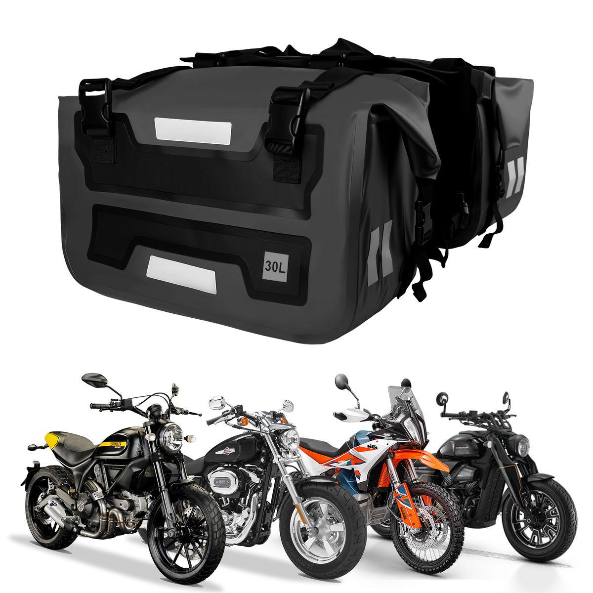 AIZO - Bolsa Lateral Para Motocicleta De Liberación Rápida De 30l
