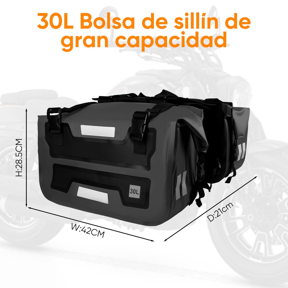 AIZO - Bolsa Lateral Para Motocicleta De Liberación Rápida De 30l