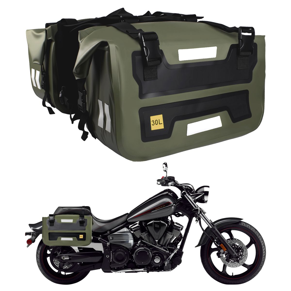AIZO - Bolsa Lateral Para Motocicleta De Liberación Rápida De 30l