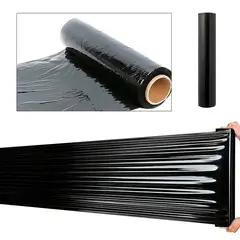 MALIK - Film Negro de Embalaje 3kg - 50cm x 350m 20 Mic