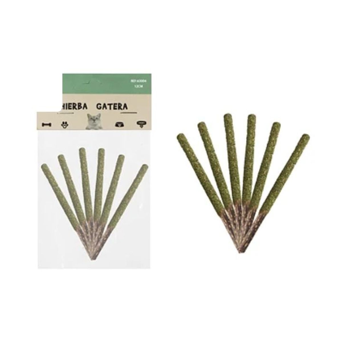 GENERICO - Palos de hierba gateras 12cm 6pcs