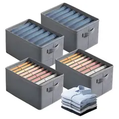 VIDA BUENAS - Organizador de Poleras X6, Caja Organizadora Interior para Closet, Color Gris