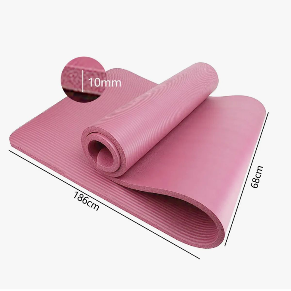 GENERICO - Mat Yoga 10 Mm Alfombra Resistente Pilates Extra Gruesa