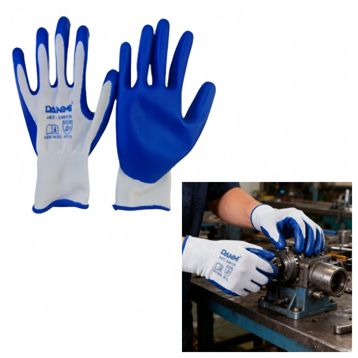 DANMI - Guantes De Nitrilo Resistentes Y Antideslizantes Danmi