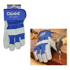 DANMI - Guante De Soldador Azul Y Blanco Alta Calidad