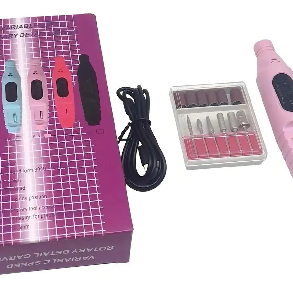GENERICO - Kit Manicure Torno Manicure Torno De Uñas Limas Manicure