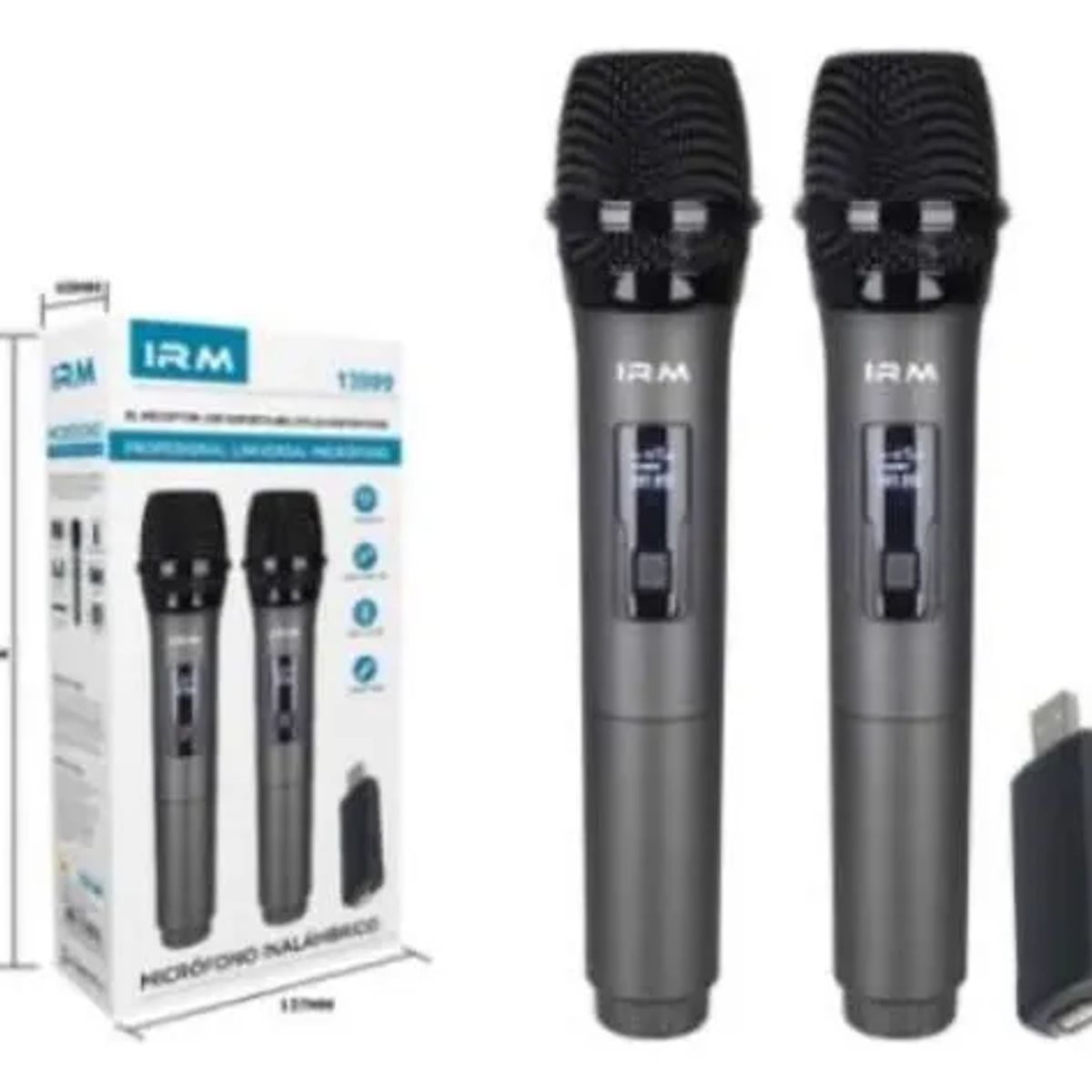 GENERICO - Set 2 Micrófonos Inalámbricos Con Usb