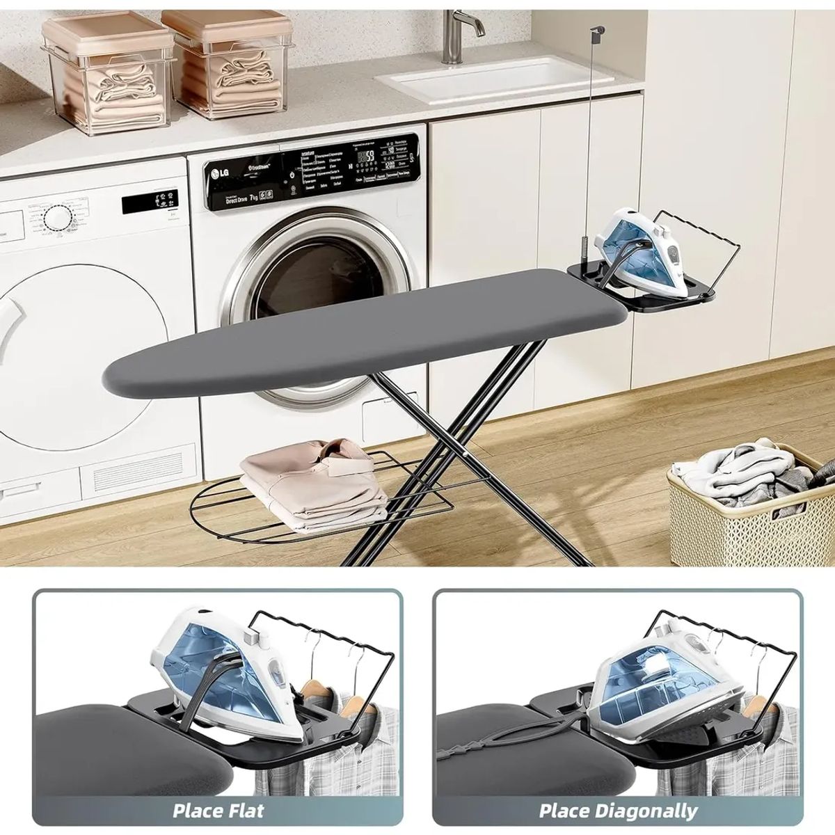 EVERSO - Tabla De Planchar De Mesa Plegable Portátil Altura Ajustable
