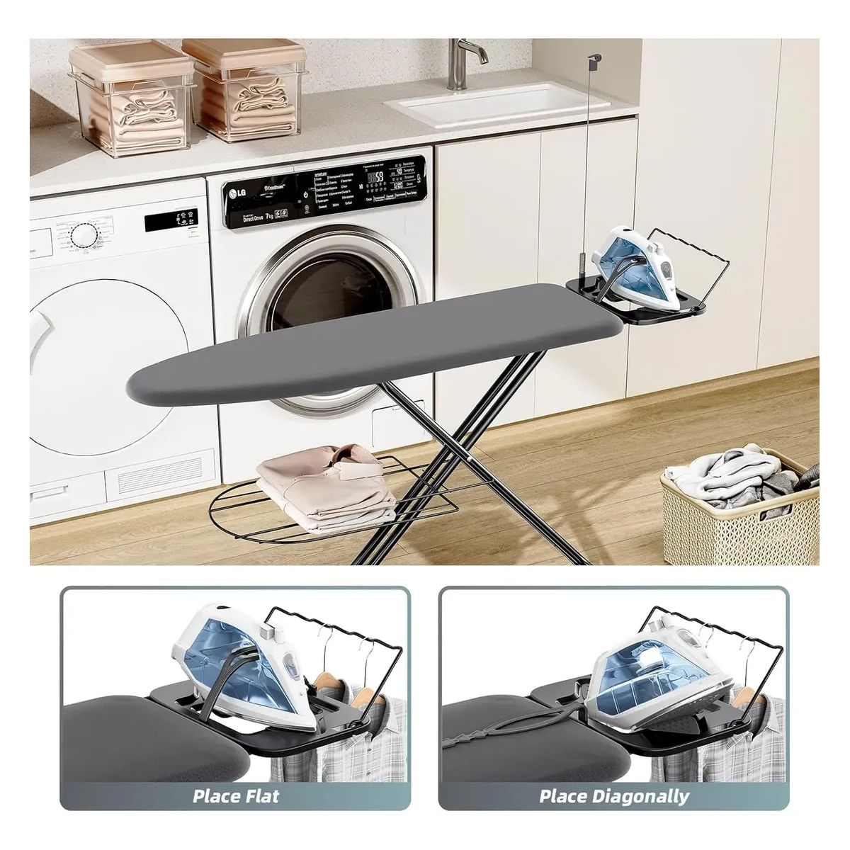 EVERSO - Tabla De Planchar De Mesa Plegable Portátil Altura Ajustable