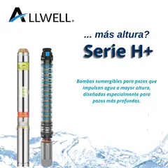 ALLWELL - BOMBA SUMERGIBLE POZO 3" 0.75 HP H+ 3SDM1.8/21-0.55