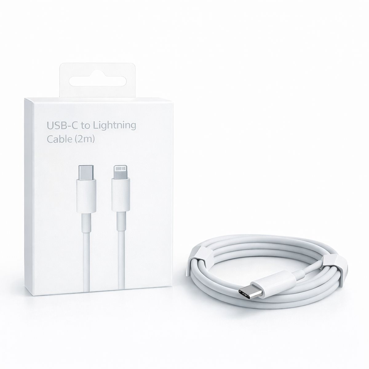 GENERICO - Cable Usb-c A Lightning 2m Blanco Para Carga Rápida 60w