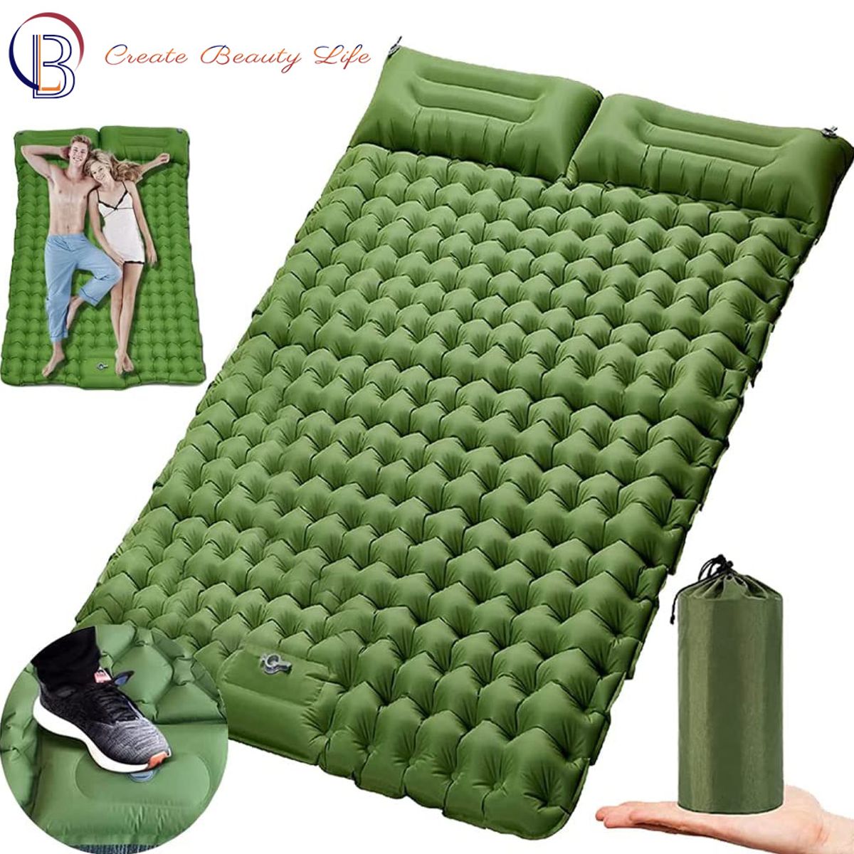 PUREPOWER - Colchoneta autoinflable para acampar para viajes-Gris