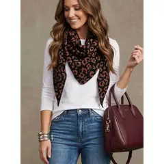 ANONIMASTORE - Bufanda Triangular Animal Print Reversible