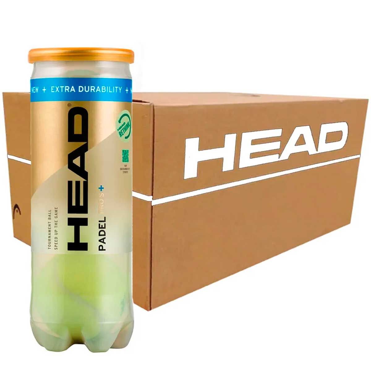 HEAD - Caja 24 Tarros de Pelotas Pádel Head Pro S+ 3B