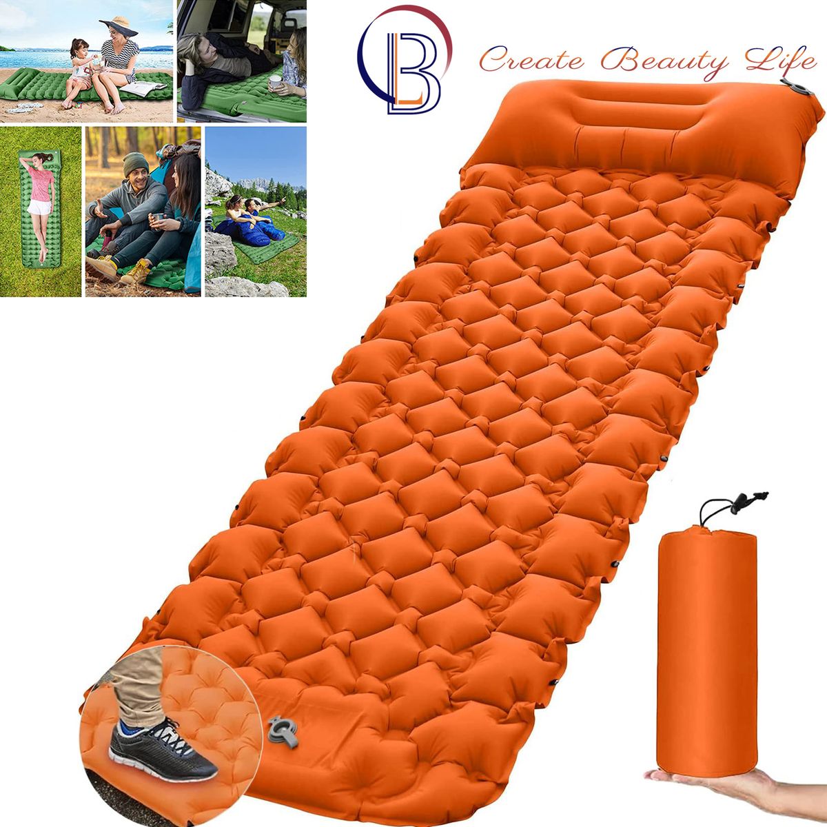 PUREPOWER - Colchón Inflable Single Para Acampar Colchoneta Autoinflable
