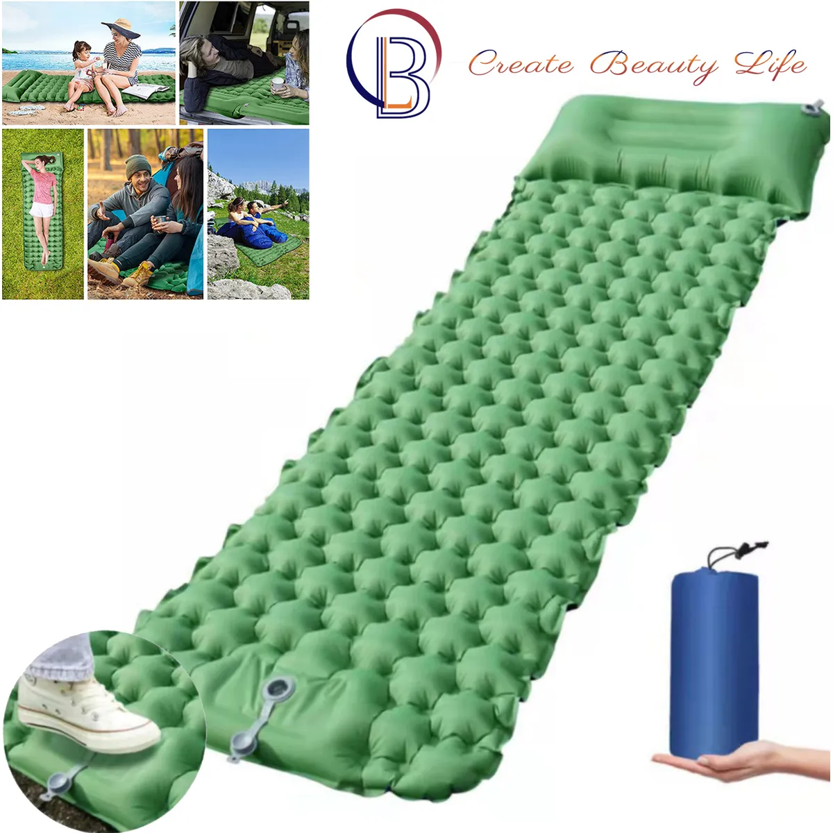 PUREPOWER - Colchón Inflable Single Para Acampar Colchoneta Autoinflable