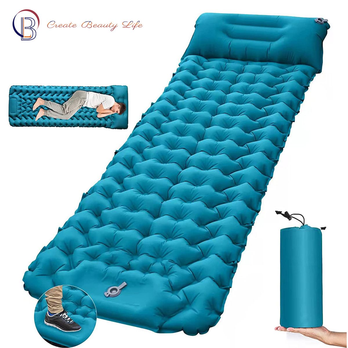 PUREPOWER - Colchón Inflable Single Para Acampar Colchoneta Autoinflable