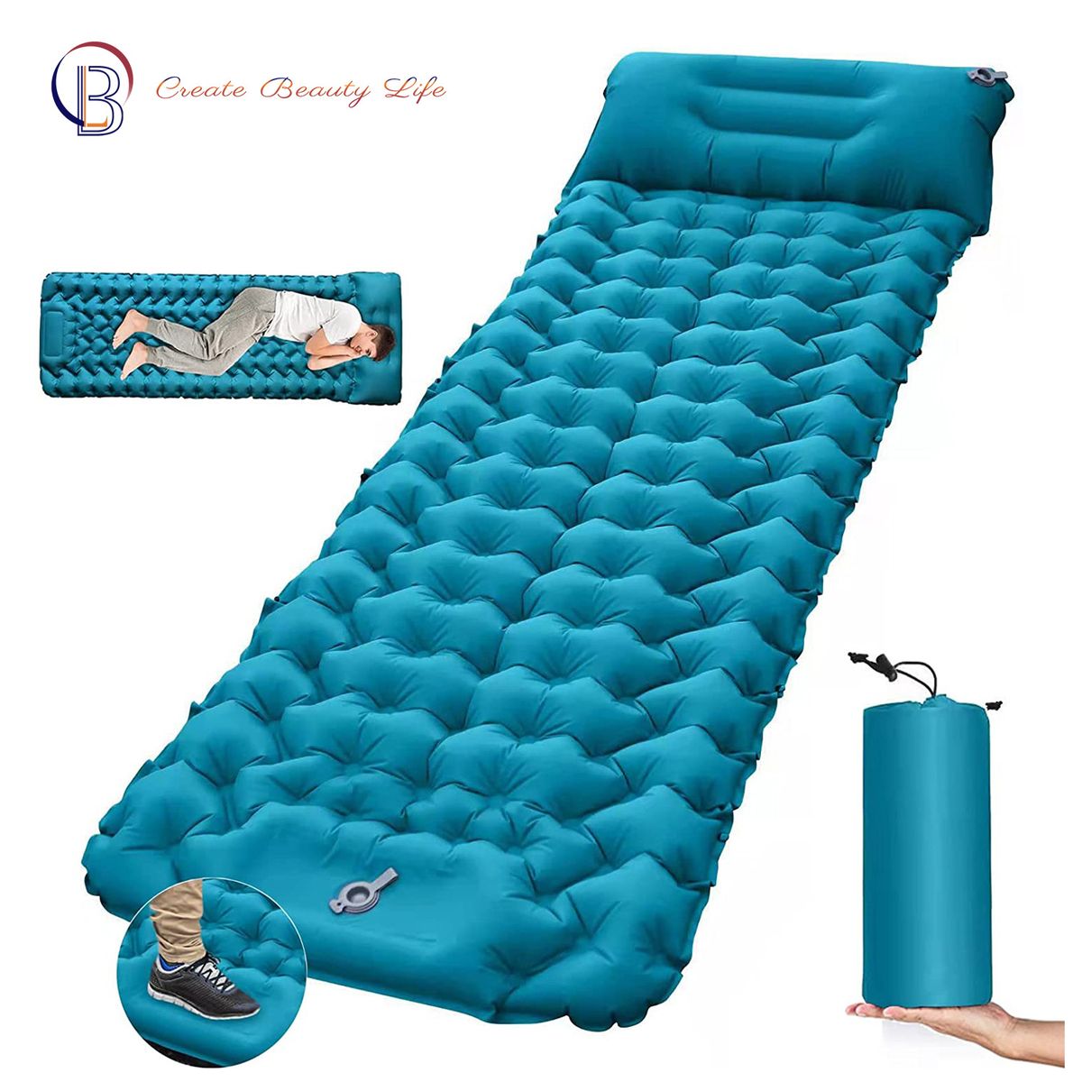 PUREPOWER - Colchón Inflable Single Para Acampar Colchoneta Autoinflable