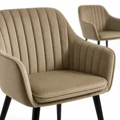 SPACE HOME - Pack 2 Butacas Tapizadas Con Apoyabrazos Tipo Velvet