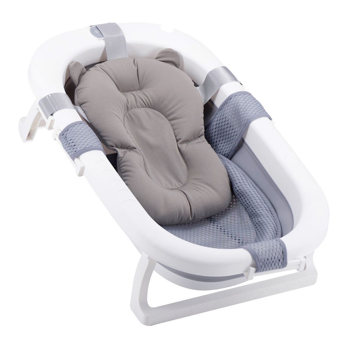 BEBESIT - Bañera Plegable Bebe con Cojin Almohada y reductor Gris
