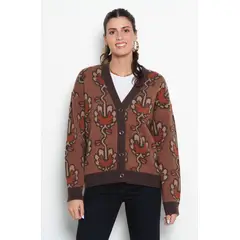 WADOS - CHALECO MANGA LARGA ESTAMPADO ABOTONADO ESCOTE V