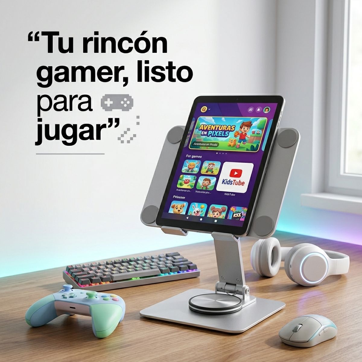 ARMONIA - Base Tablet Ergonómica 360° para Setup y Escritorio