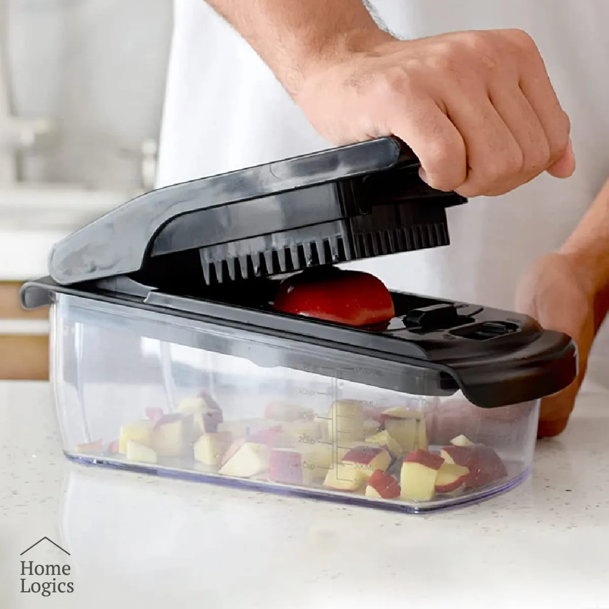 HOME LOGICS - Picadora Verduras 2 en 1 Acero Inox Home Logics Kiosclub