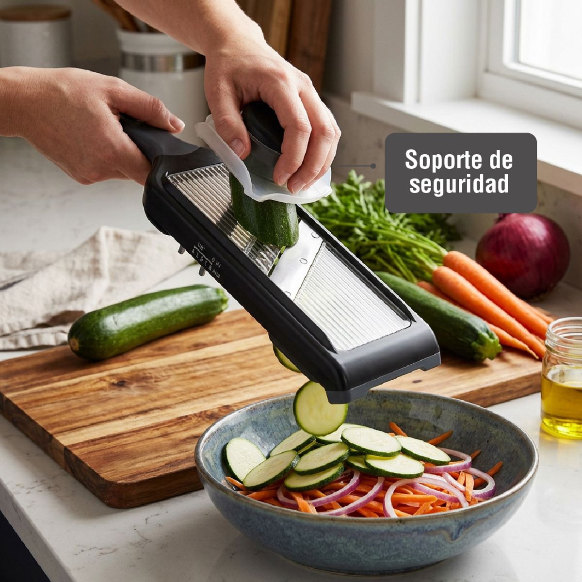 HOME LOGICS - Mandolina Manual Rallador Picador Ajustable 2en1 Home Logics Kiosclub