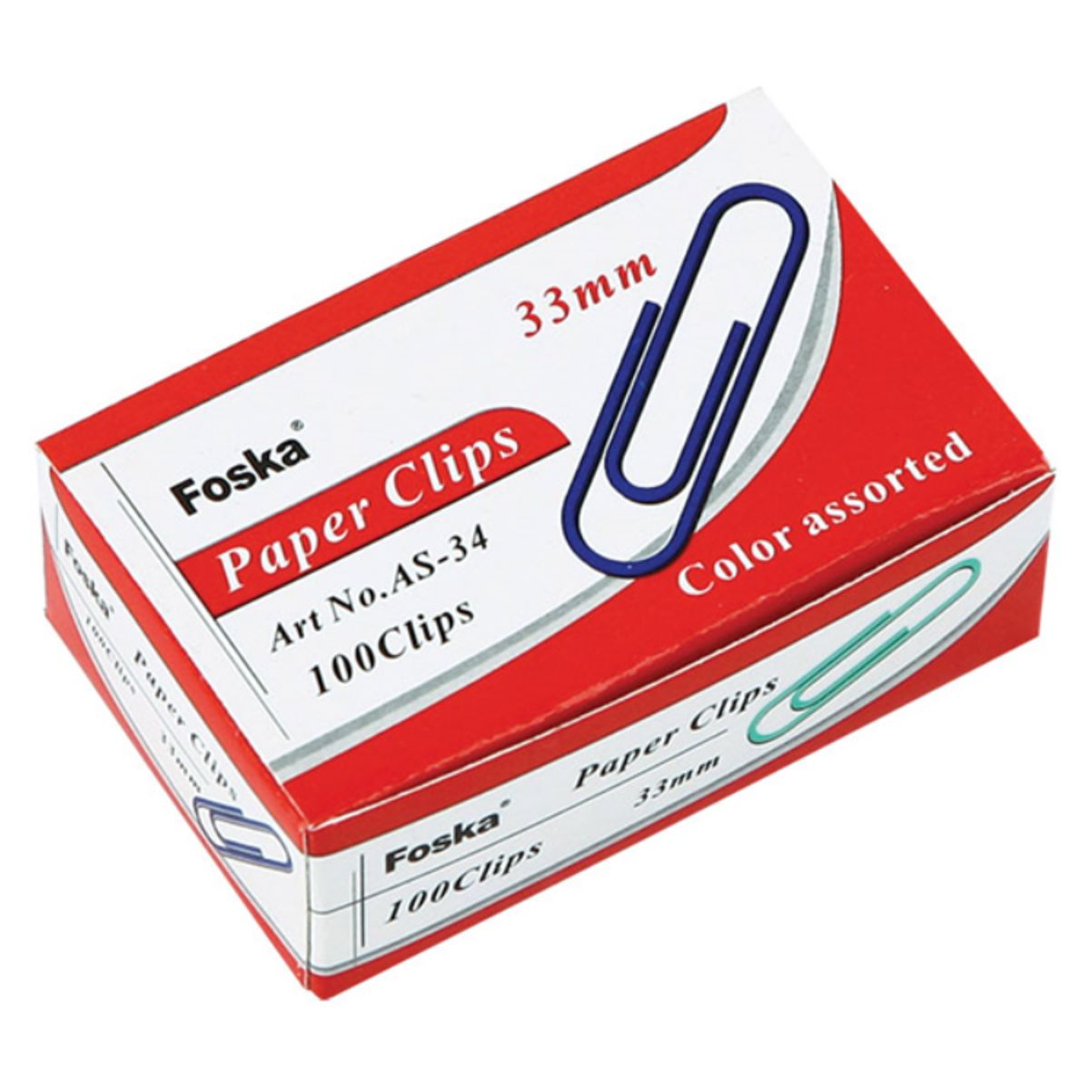 FOSKA - Clips de colores 33mm 100 und AS-34 FOSKA