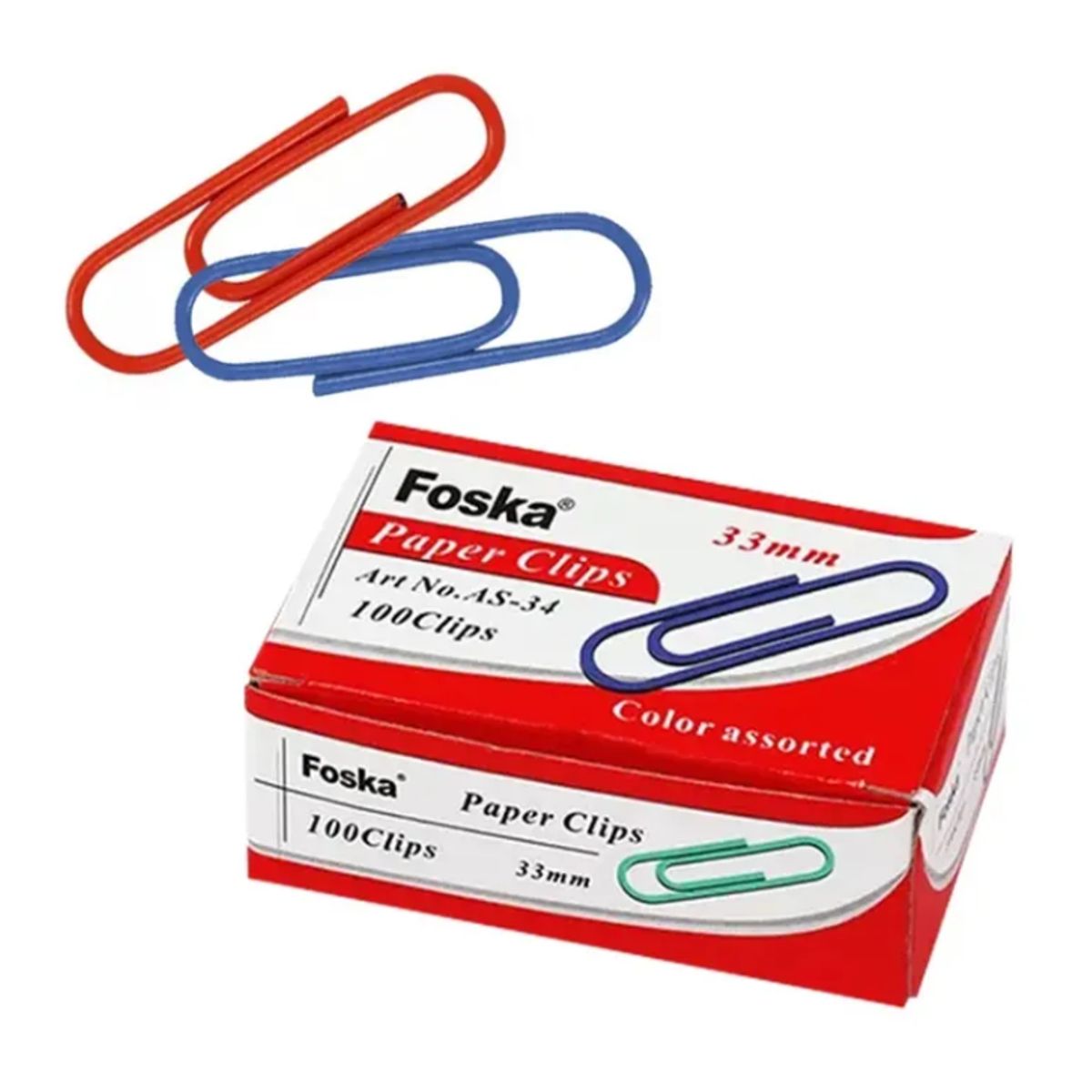 FOSKA - Clips de colores 33mm 100 und AS-34 FOSKA