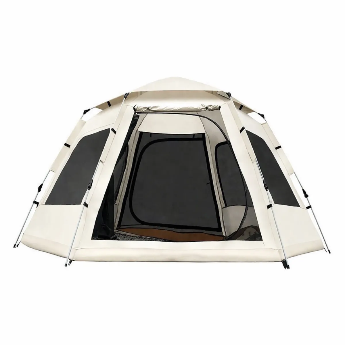 MOMO - Carpa Automática Hexagonal Para 6 Personas 240x280x160 Color CAFE