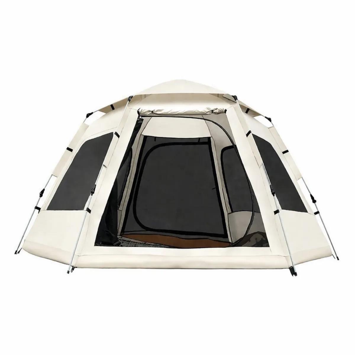 MOMO - Carpa Automática Hexagonal Para 6 Personas 240x280x160 Color CAFE