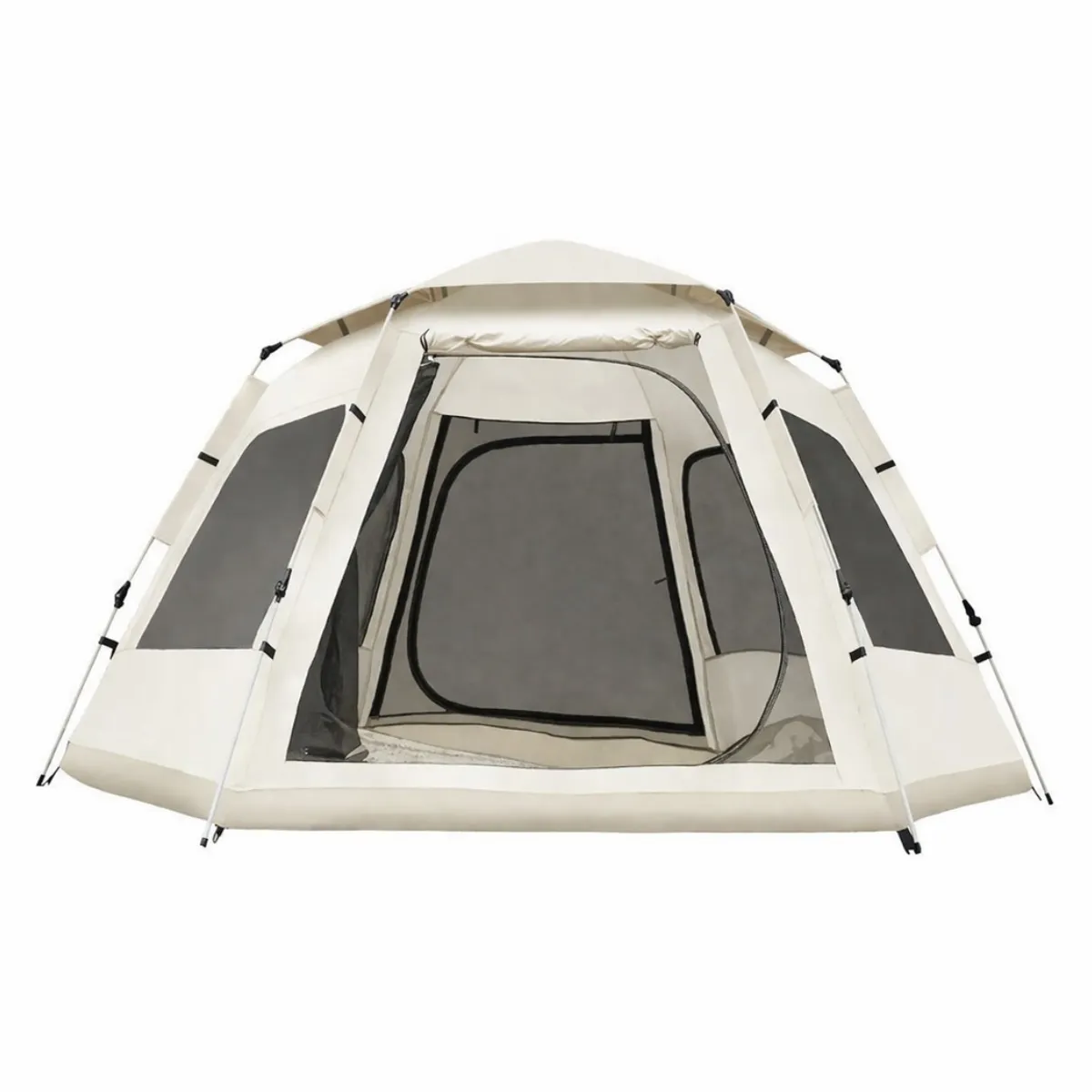 MOMO - Carpa Automática Hexagonal Para 6 Personas 240x280x160 Color CAFE