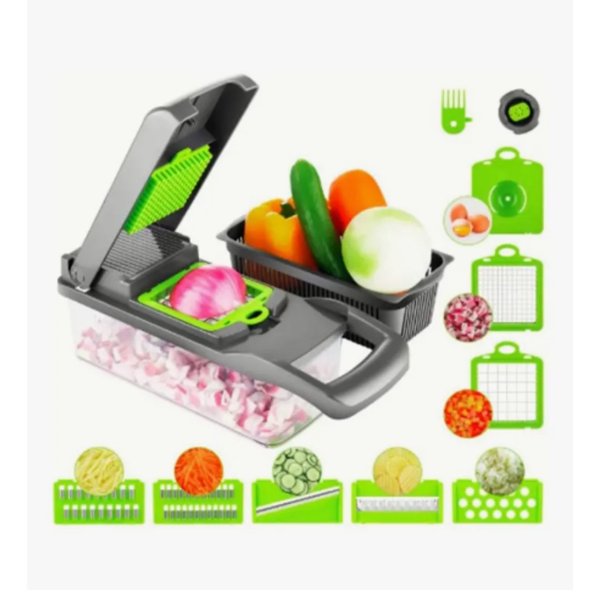 GENERICO - Rallador Multifuncional 14 En 1 Verduras Frutas Hortalizas