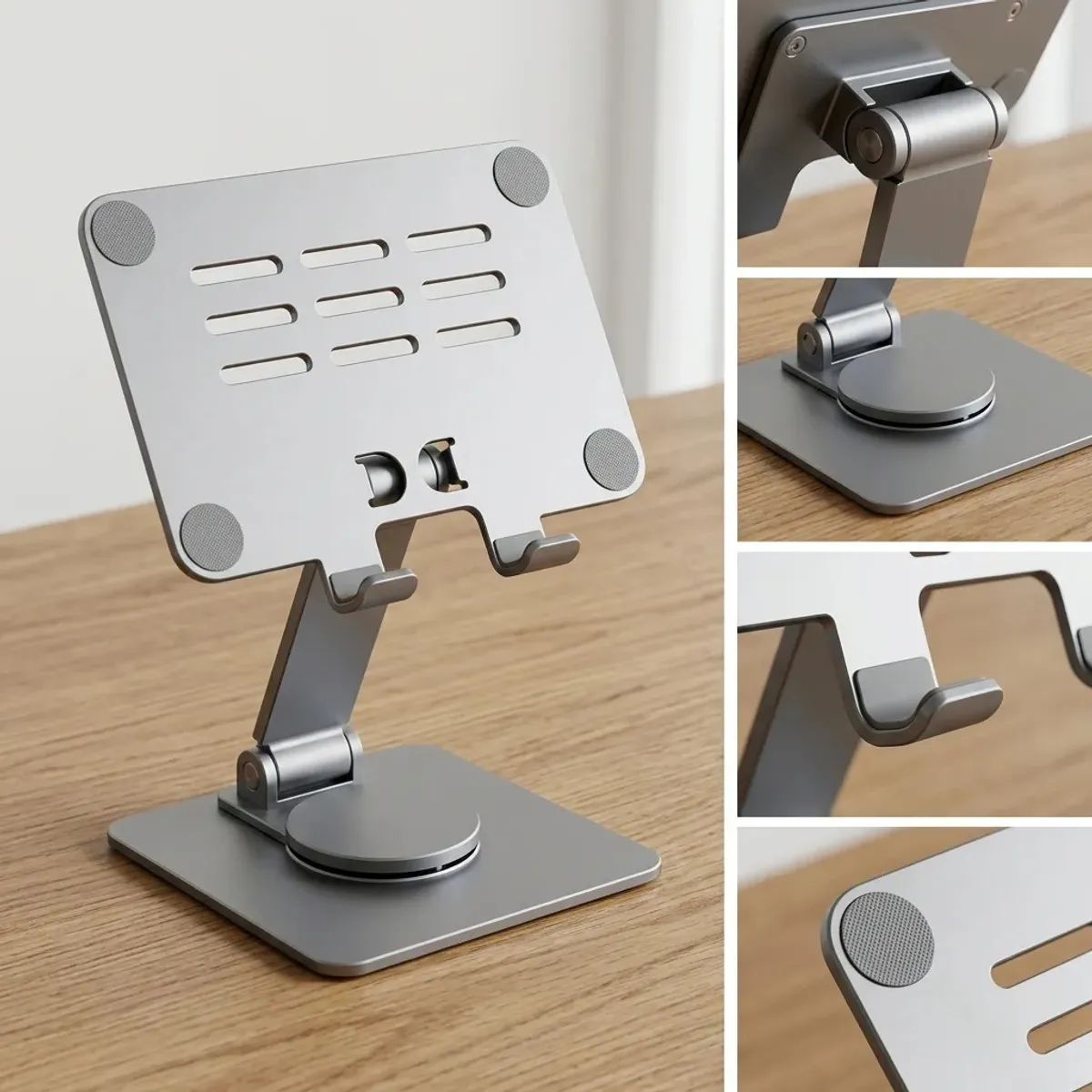 ARMONIA - Soporte Tablet Giratorio 360° Ajustable de Escritorio