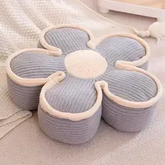 GENERICO - Cojín Decorativo Flor bordada Diseño Moderno Color azul claro