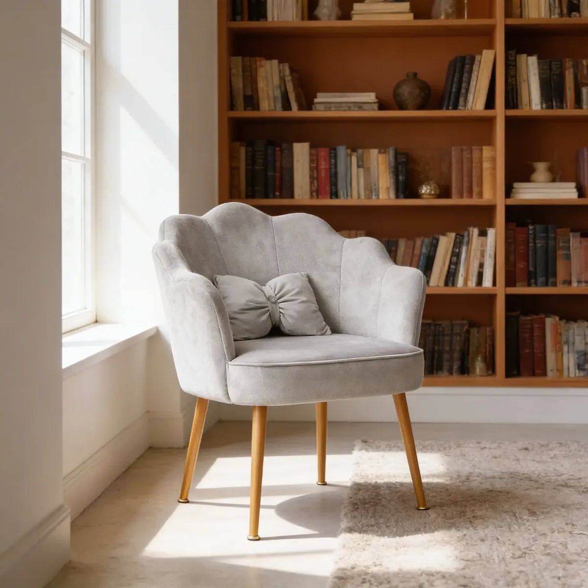 GENERICO - Sillón Poltrona Living Tocador Felpa Suave Confort Elegante