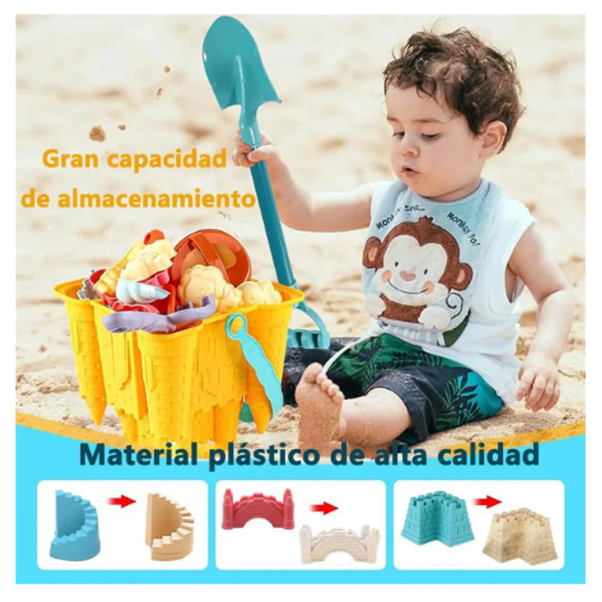 GENERICO - Juguetes De Playa Para Niños Molde De Castillo 14 Piezas