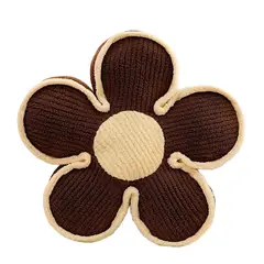 GENERICO - Cojín Decorativo Flor bordada Diseño Moderno Color café oscuro