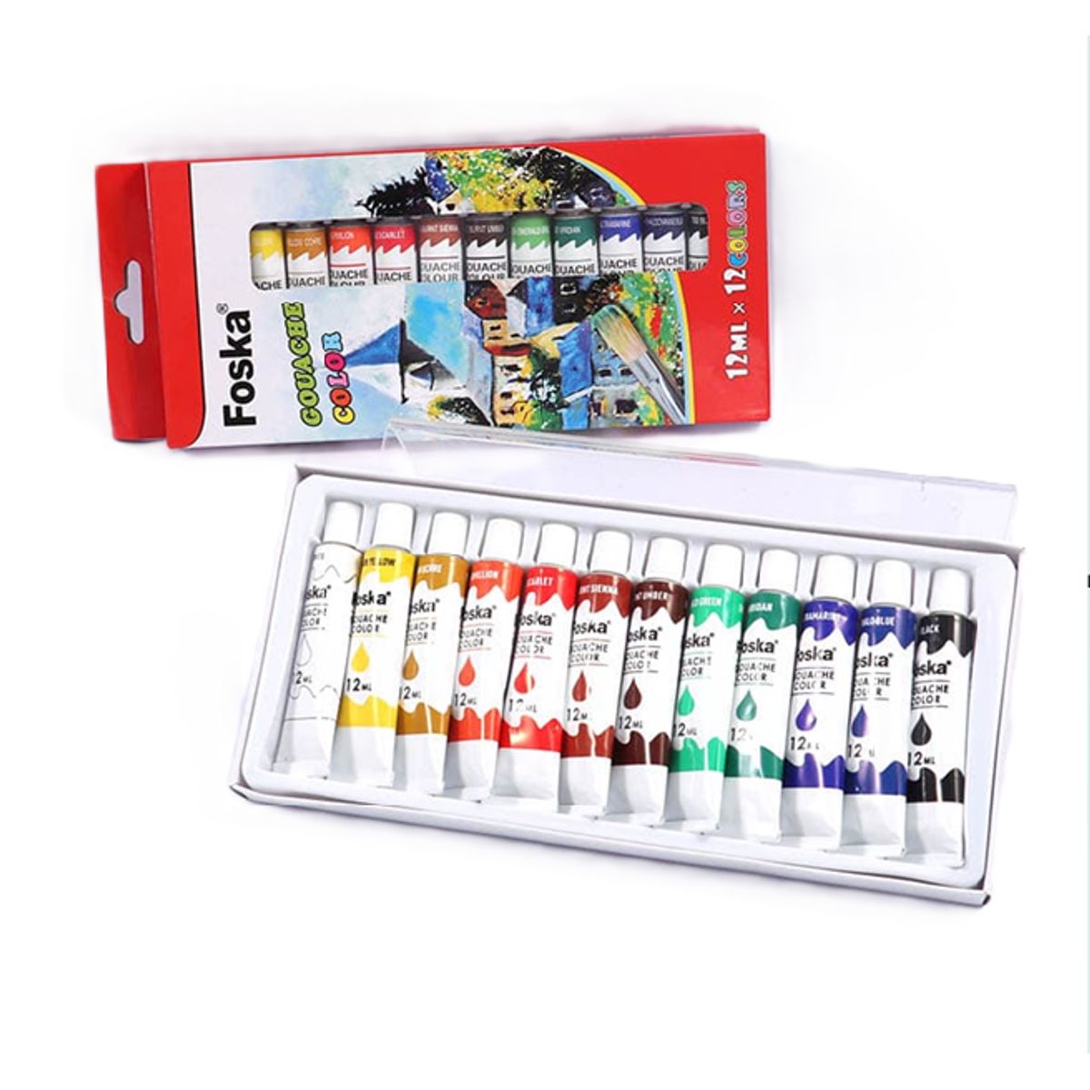 FOSKA - Color gouache 12 colores 12ml PE1007 FOSKA