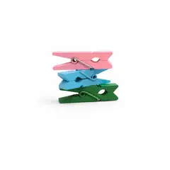 GENERICO - Pack Pinzas Perrito Decorativas de Madera Colores