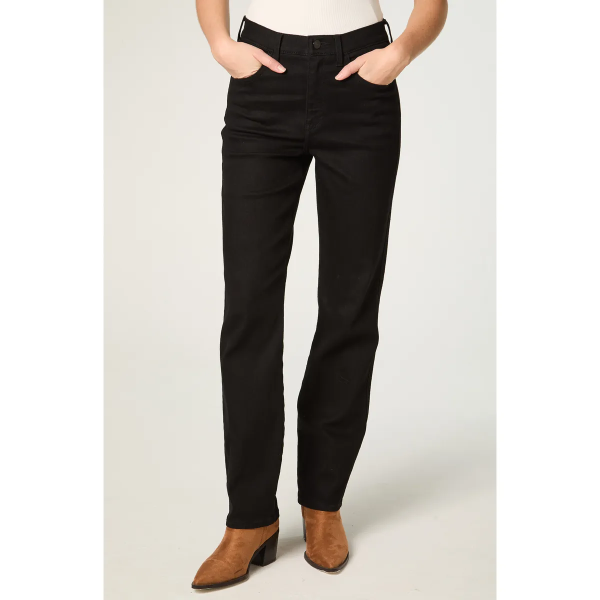 WRANGLER - Jeans Mujer Straight Black Solid