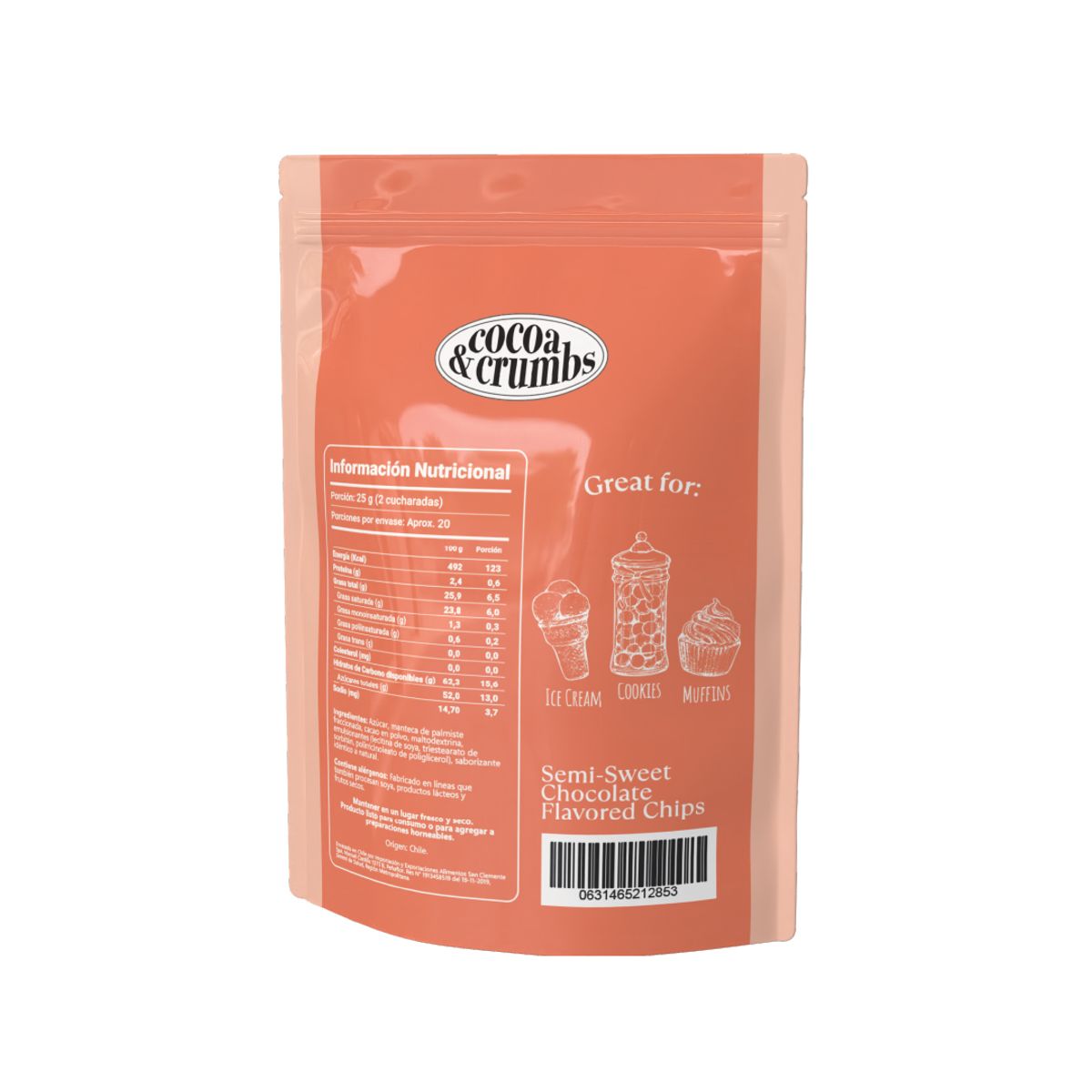 GENERICO - Chips Horneables sabor Chocolate Cocoa & Crumbs 500 g