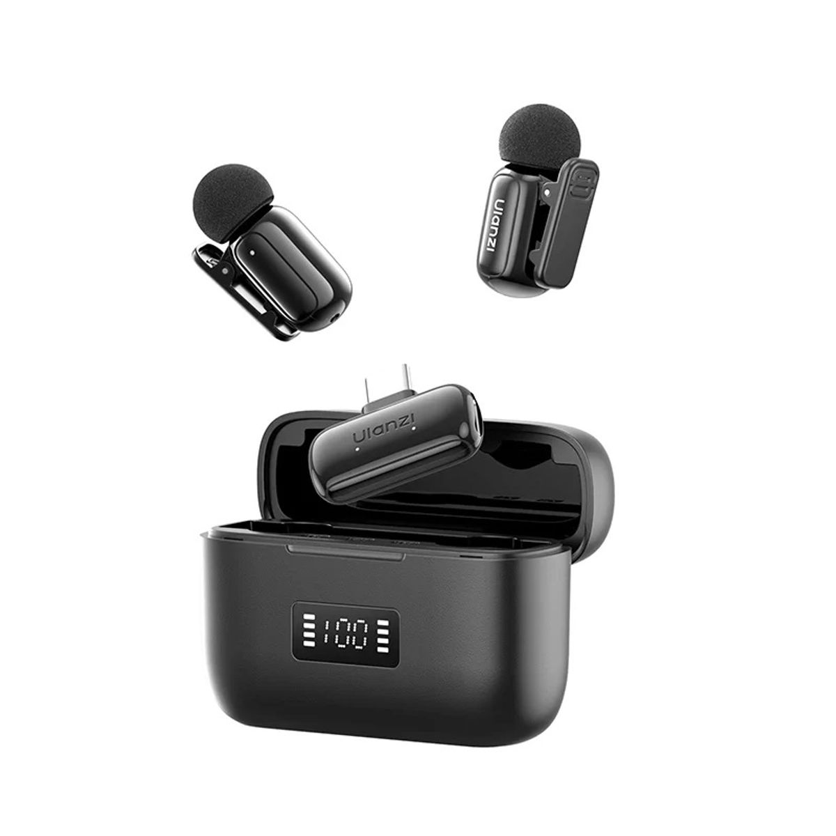 ULANZI - Ulanzi A200 Mini Micrófono Lavalier Doble USB-C A046 Negro
